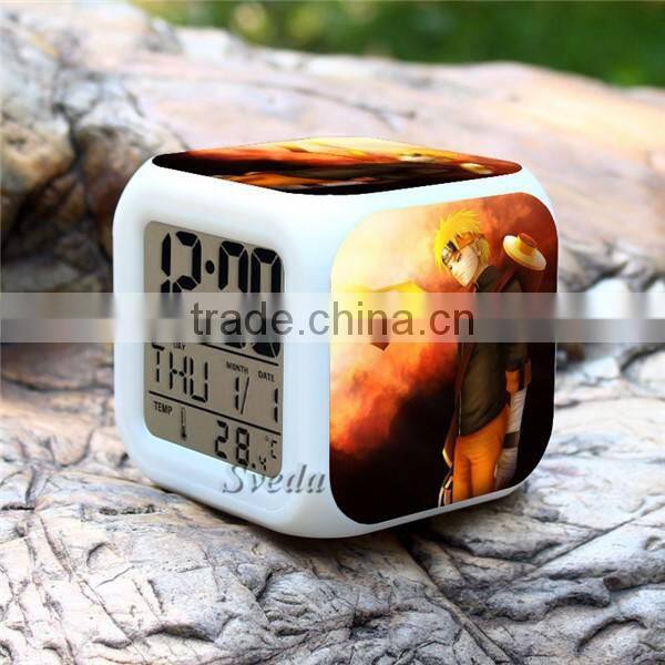 Hot selling Plastic LED alarm clock, Naruto character design digital clock for sale, LED digital alarm clock cheap price