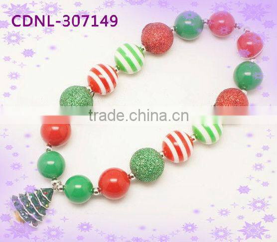 2014 X' mas Bubblegum Bead Necklace