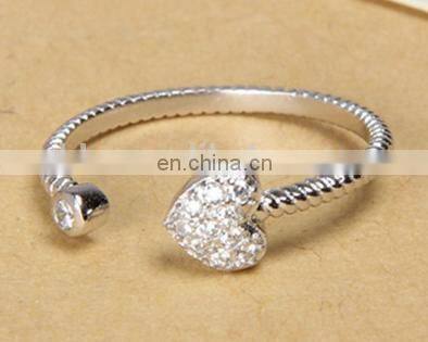925 sterling silver crystal star finger ring