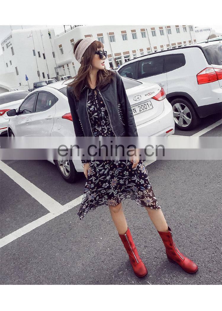 Top Quality Women Spring Real Leather Sheepskin Coat