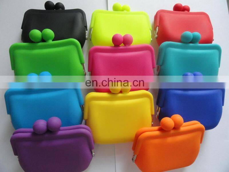Custom szie logo printed silicone rubber coin purse/jelly coin purse