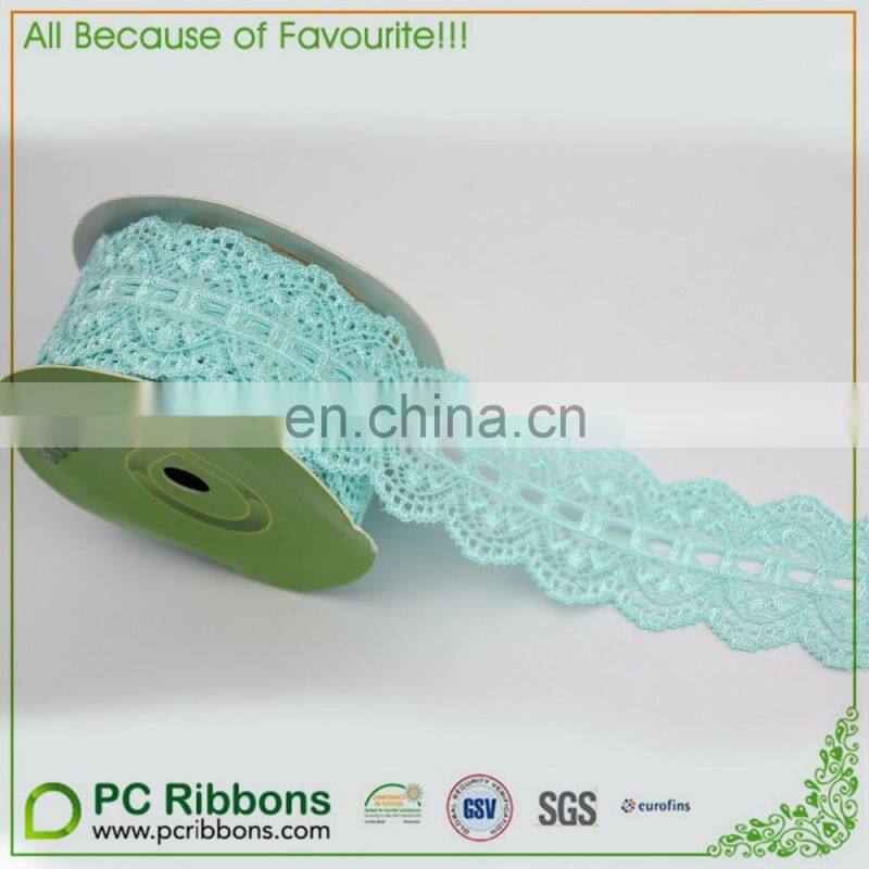 Embroided elastic lace trim for garments