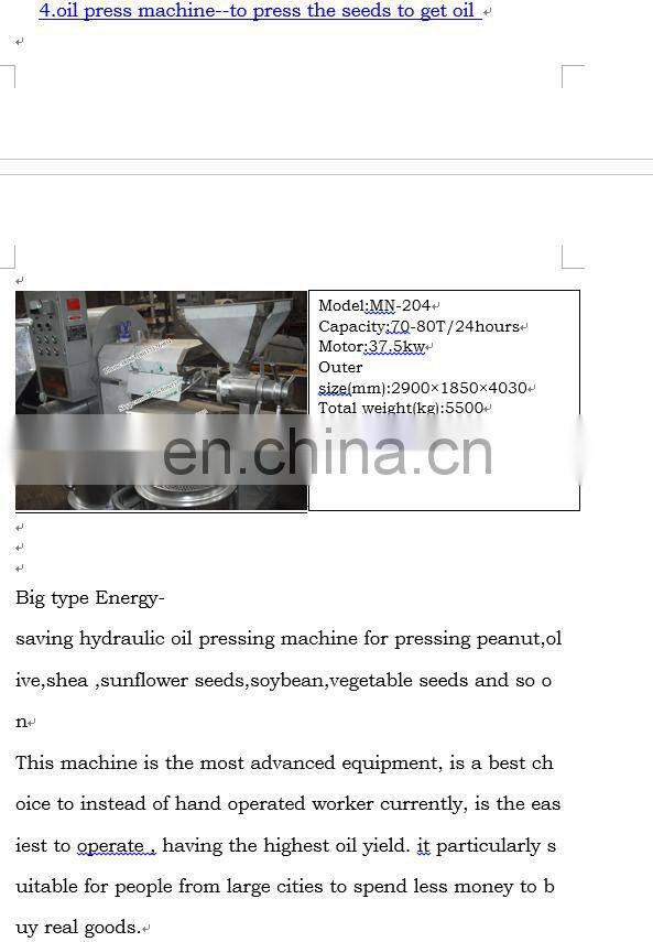 Large Capacity Automatic Spiral Oil Presswith Vaccum Filter Integrated Oil Refining Machinery