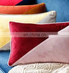 Wholesale Plain Decorative patchwork Throw Pillow Cover Soft Velvet Sofa Cushion Covers