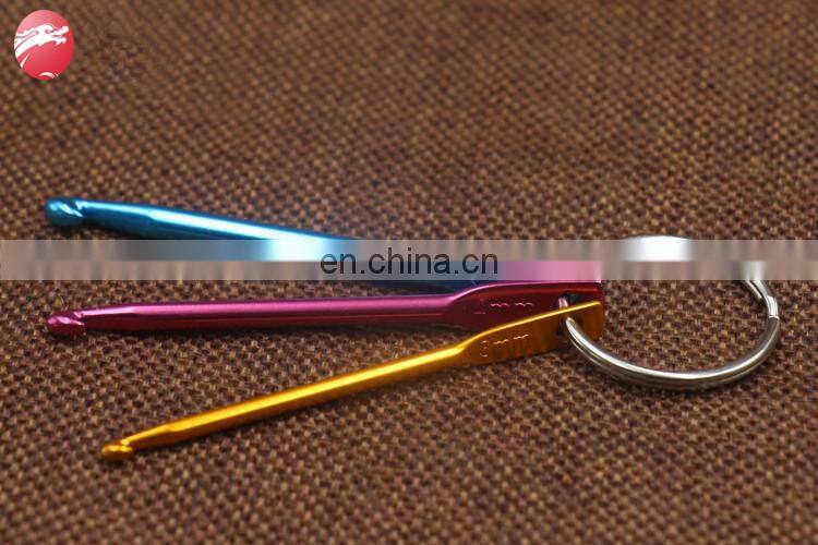 Custom Single Head Hand Sewing Tools Aluminum Crochet Hook For Keychain