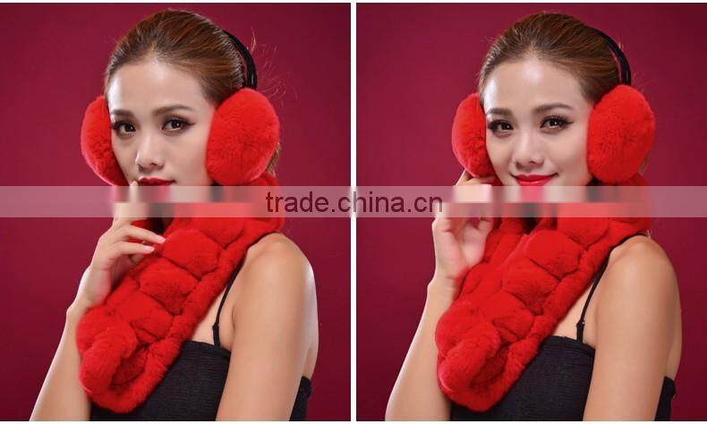 rabbit fur long scarf