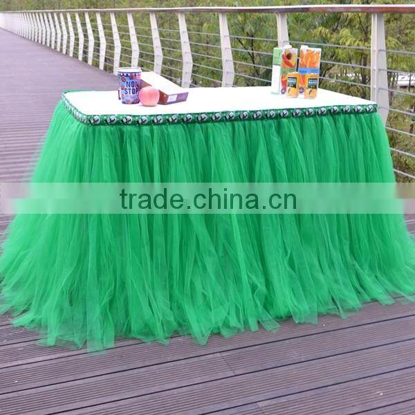 Home Decoration Tutu Tulle Table Skirt Cover Green SD103