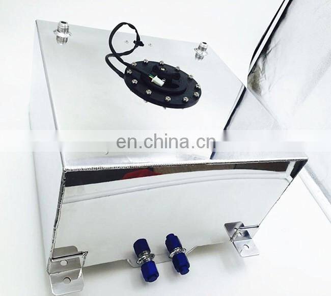 8 GALLON 30.5L POLISHED ALUMINUM RACING/DRIFT FUEL CELL GAS TANK W/ LEVEL SENDER