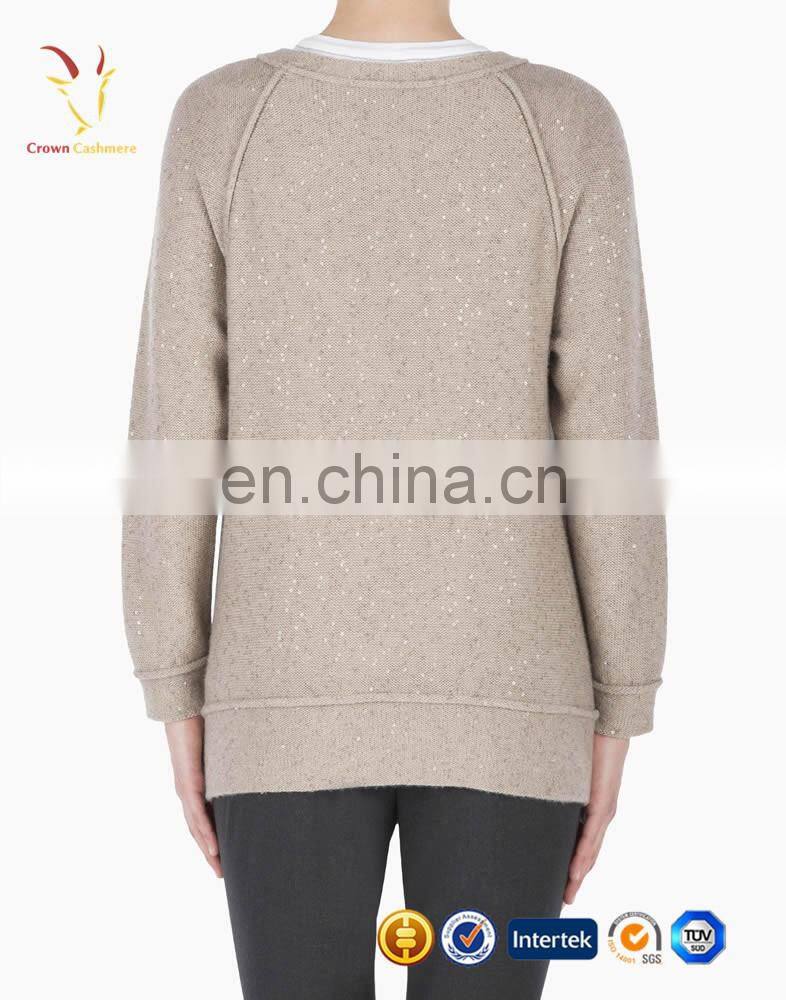 Lady Winter Wholesale Plain Cashmere Sweater Crewneck Pullover