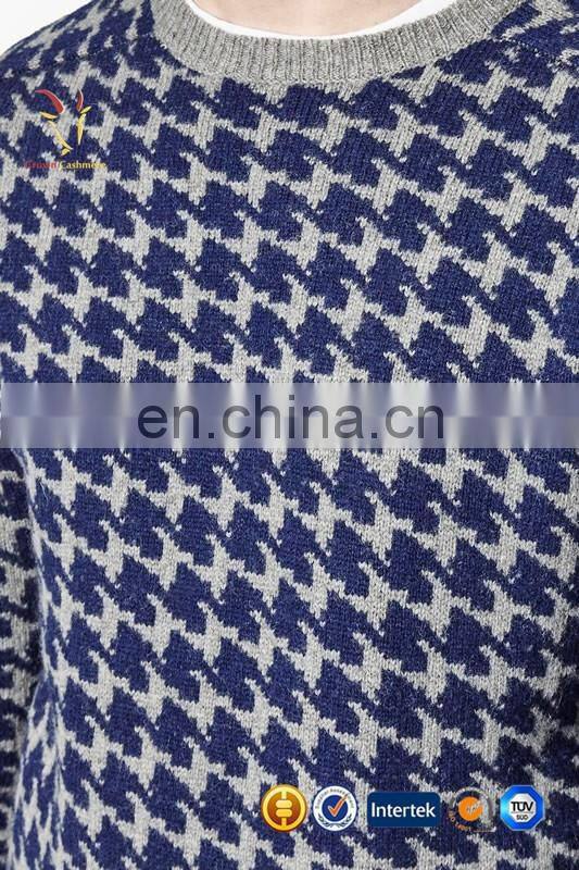 Mens fashion crewneck merino sweater stripe pullover