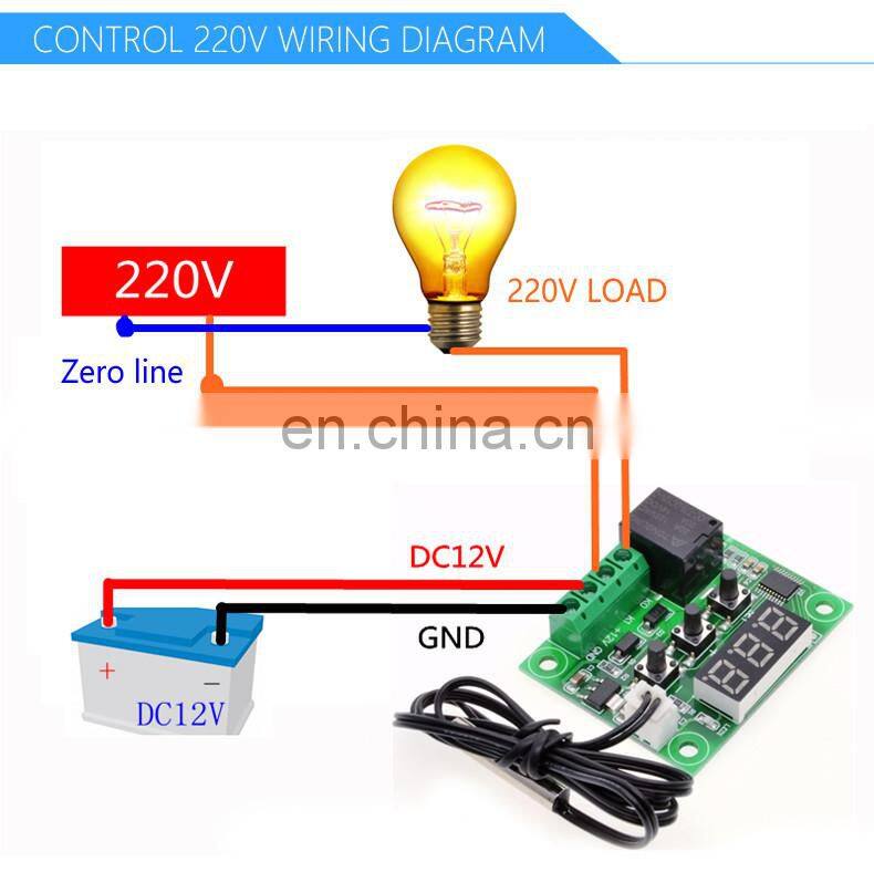 W1209 DC 12V heat cool temp thermostat temperature control switch temperature controller thermometer thermo controller
