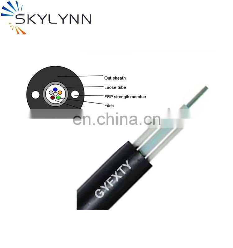 FTTH Outdoor 1 2 48 core self supporting plastic singlemode g652 type GYFXTY optical splicing optic fiber cable price