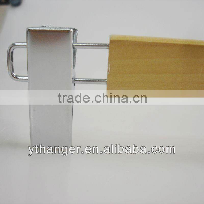 WL02 natural pants hanger wooden deluxe pants hangers