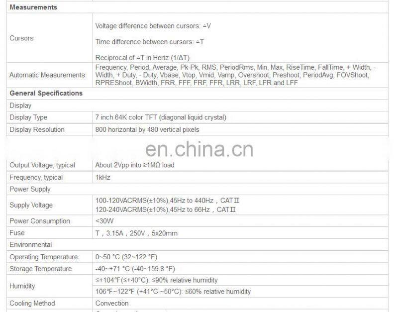 Hantek DSO4254B Digital Oscilloscope Storage Bench Type 4 CH 64K 1GS/s 250MHz Bandwidth
