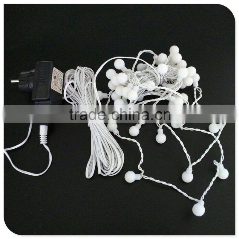 50 led multicolor christmas light with frosted ball decaration white wire tree light factory wholesale