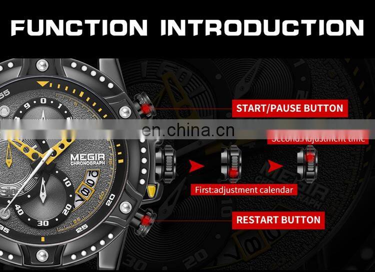 MEGIR 2130 Luxury Watches Online Fashionable Quartz Analogue Leather Band Waterproof Sport Men Wrist Watch