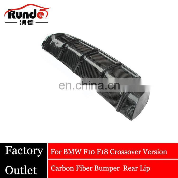 Runde Car Parts For BMW 5 Series F10 F18 Crossover Version Carbon Fiber Material Car Rear Bumper Lip
