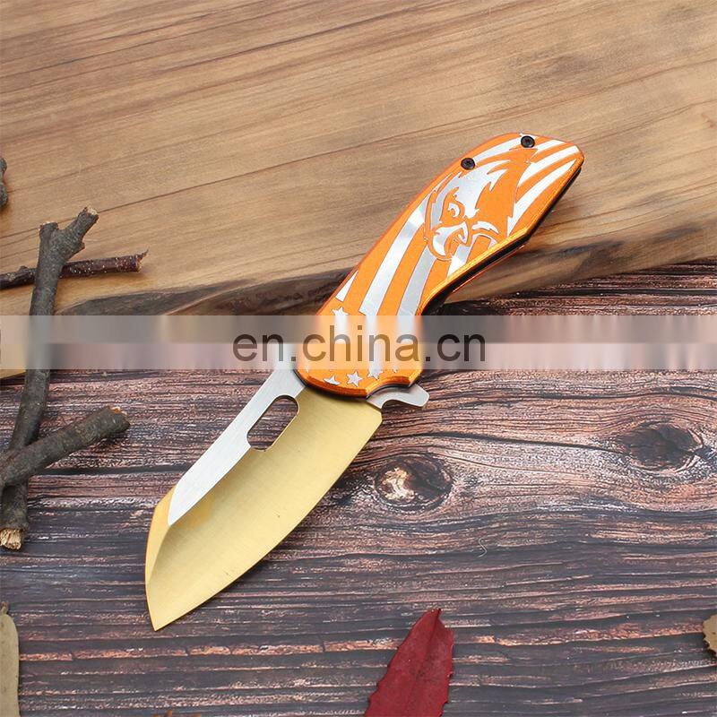 10.35 Inch Aviation aluminum handle with black oxide blade stainless steel folding survival knife