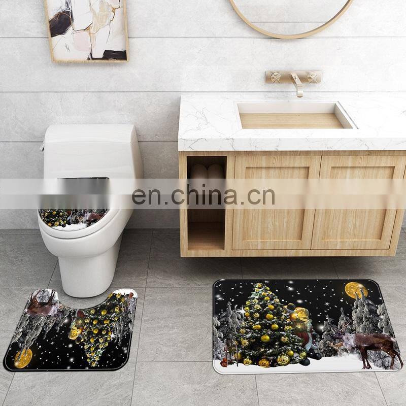 Luxury Famous Brand Latest Linen Custom Bathroom Shower Curtain and Rugs