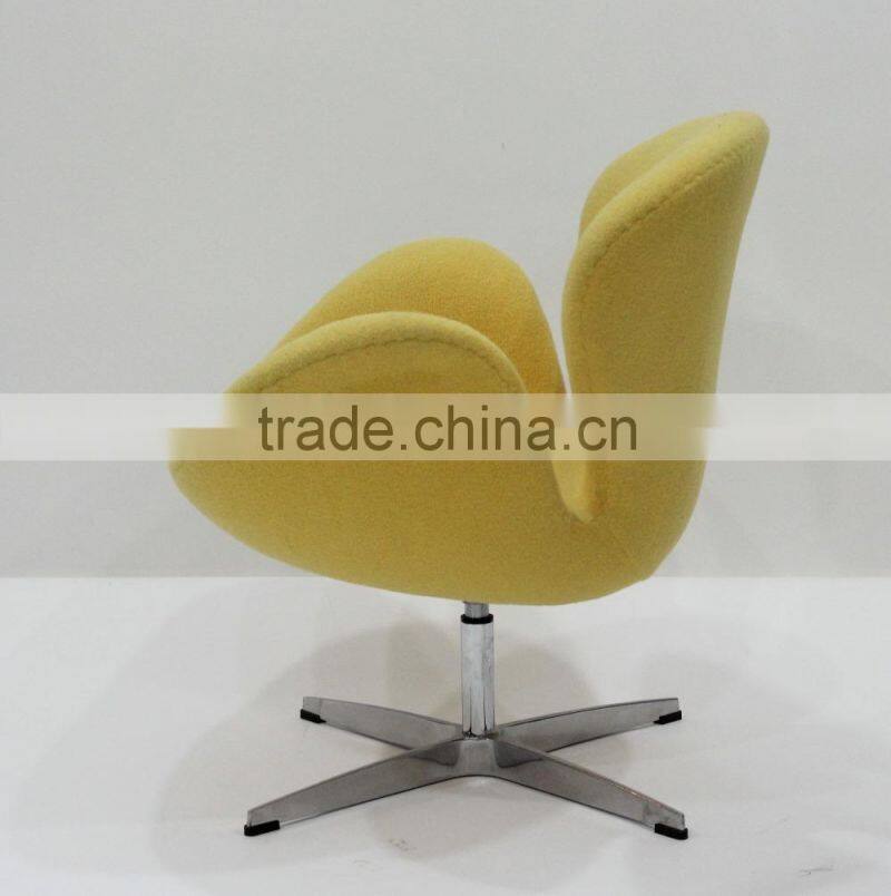 relica FRP fabric Swivel /lifting swan chair with stainless steel base designed by Arne Jacobsen