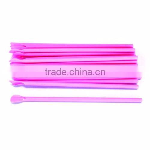Eco-friendly Plastic straw Black felxible plastic drinking straw, hard straw with spoon, black jumbo straw