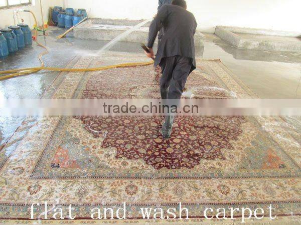 Turkish double knots hand made boutique silk luxury hotel corridor carpet