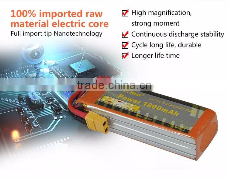 You&Me 4S 14.8V 1800mAh 25C Rechargeable Lithium Polymer Battery For Quadcopters RC Models