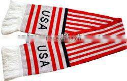 knitted soccer embroidery scarf designs