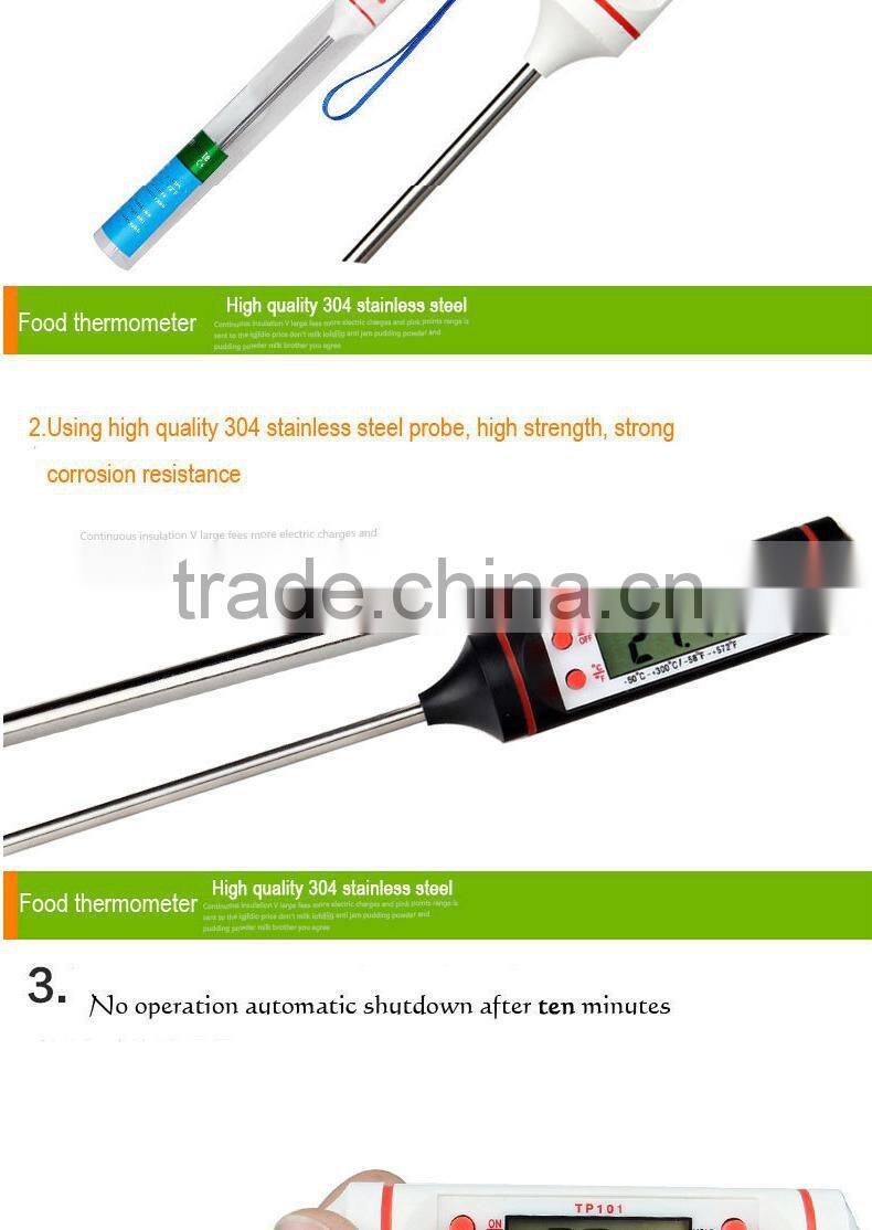 Digital Instant-Read Electronic Stainless Steel Metal Probe BBQ Food Kitchen Milk Bottle Temperature Thermometer