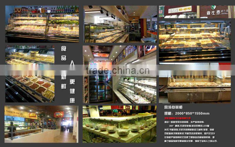 APEX restaurant air cooled showcase hot pot chafing dish refrigerated order dishes display cabinet