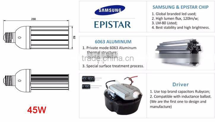 45w180degree E27 E40 E39 Waterproof 300v led replacement 1000w halogen