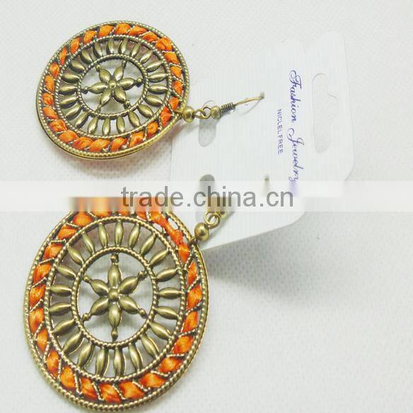 most popular beautiful design handmade earring big circle earrings for girls