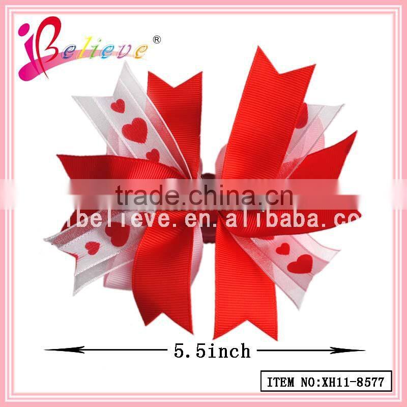 2015 Customized girls hair bow bouqitue valentine's day headwear