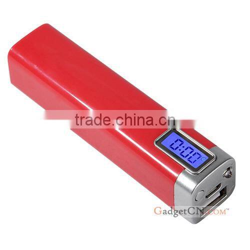 Wholesale 2600 mah lipstick power bank with LCD display