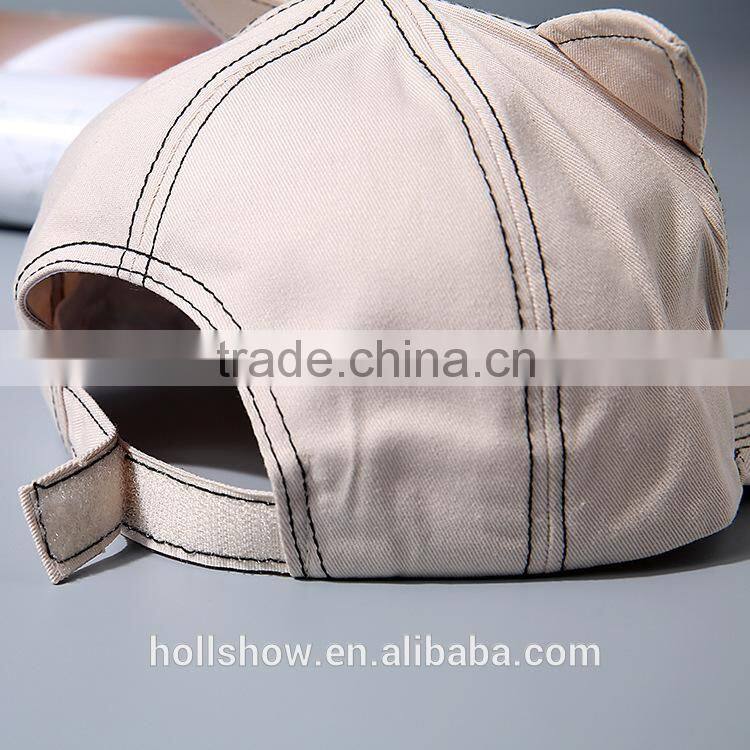 Direct Factory Wholesale Cute Sweet Cat Embroideried Flat Caps and Hats