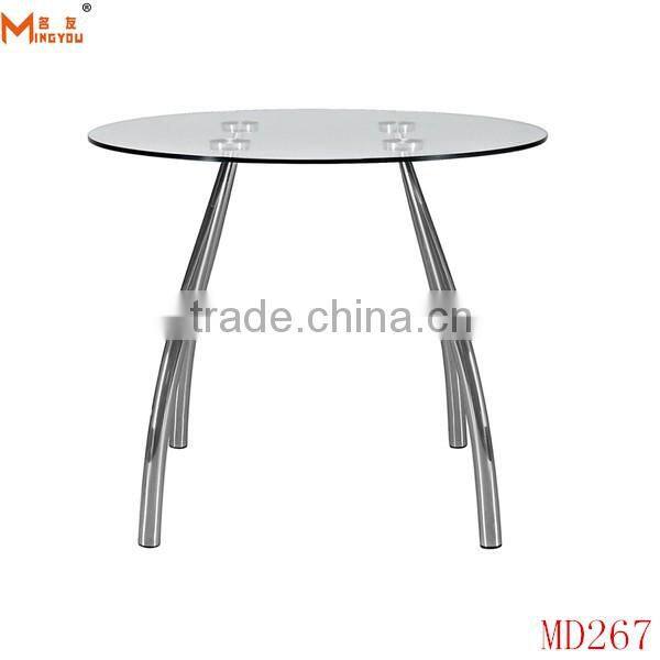 round tempered glass dining table and chair
