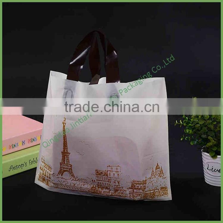 Custom Printed Square Bottom Plastic Garment Bags with Handle