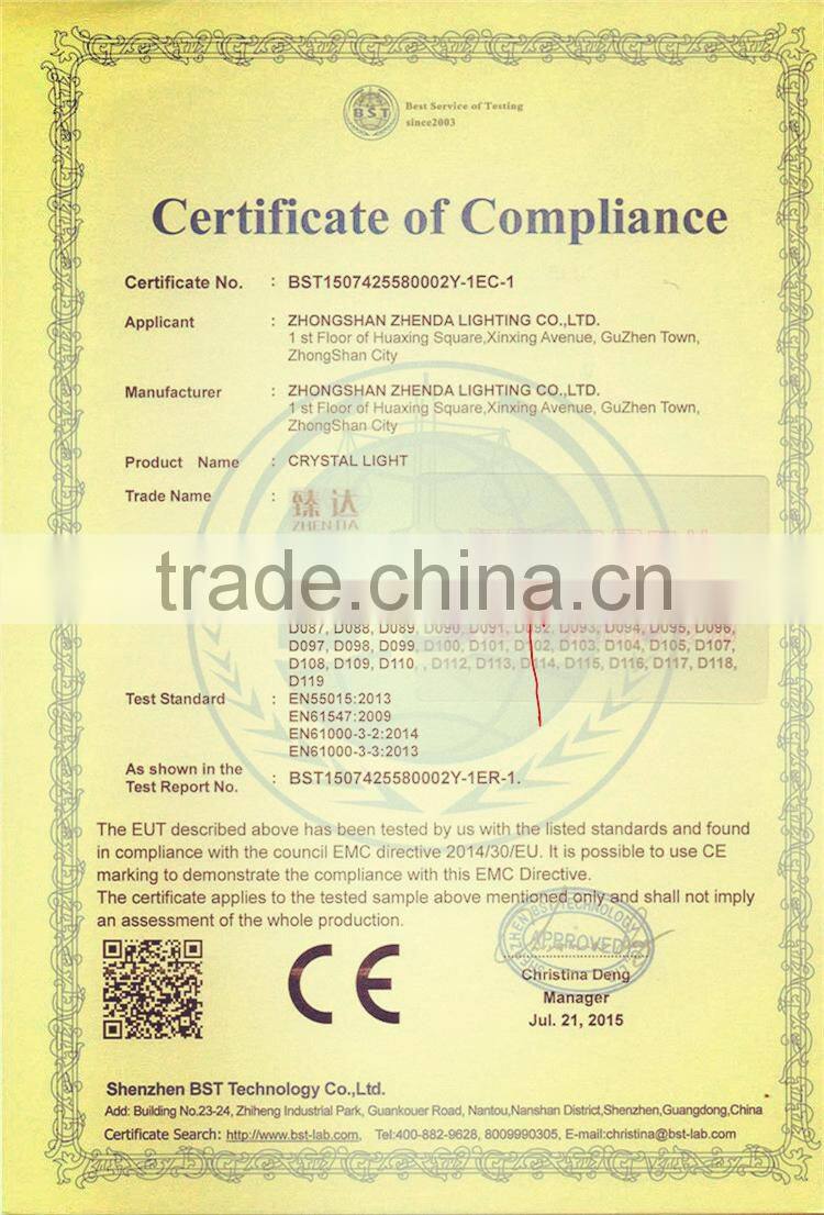 Big square LED crystal short chandelier with clear k9 crystal with lighting remote control