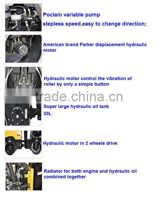 mini compactor,double drum JYL51C,work weight 1.8ton,UK engine