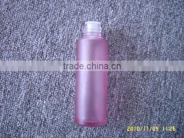 Glass cosmetic lotion bottle with pump and cap