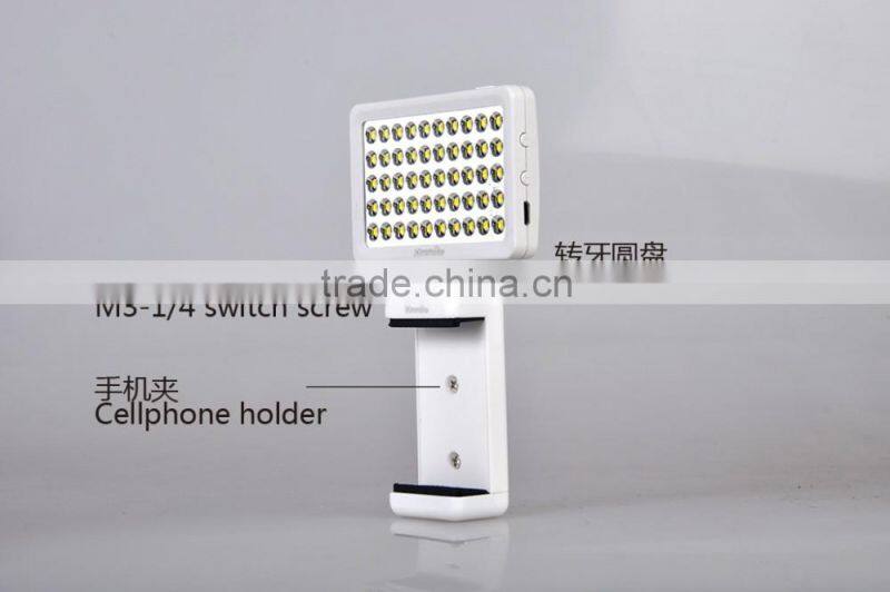 Commlite COMIRAY Multi-functional LED Video Light 50 LED bulbs For Smartphone, Monopod, Pad and DSLR Camera with 3 diffusers