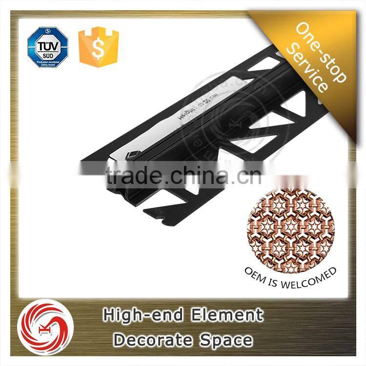 Multifunctional black effect PVC expansion joint tile trim floor transition strip