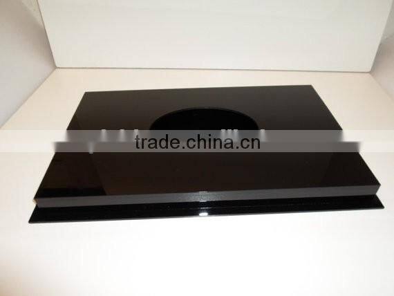 Customized Rugby ball display case full size acrylic with black acrylic base