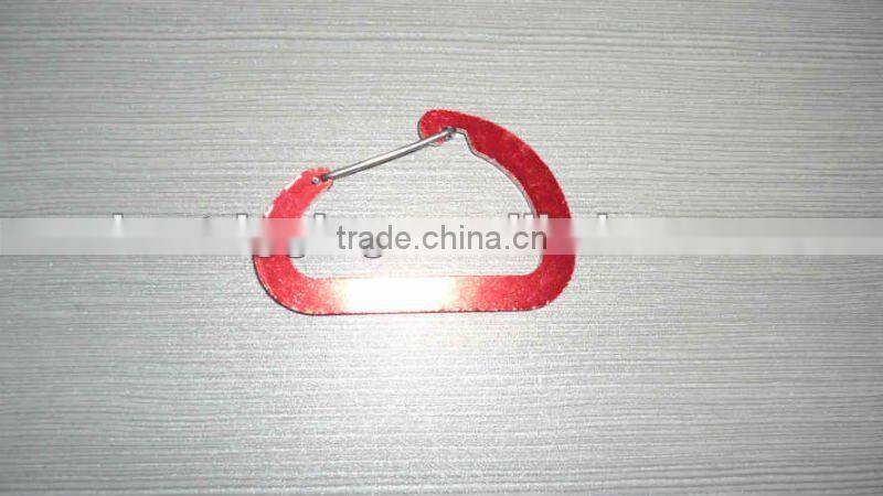 China Made Red Color Aluminum Flat Karabiner Snap Hook D type Spring Hook In Rigging Manufacturer
