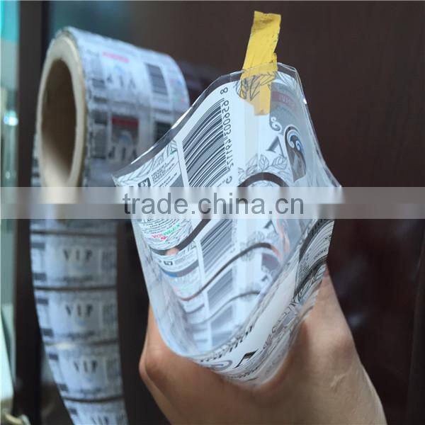 PET PVC bottle wrap label shrink lable/ BOPP printing roll-fed label water bottle