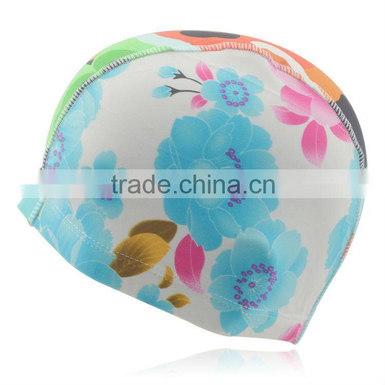 Promotional cheap polyester unisex swimming caps