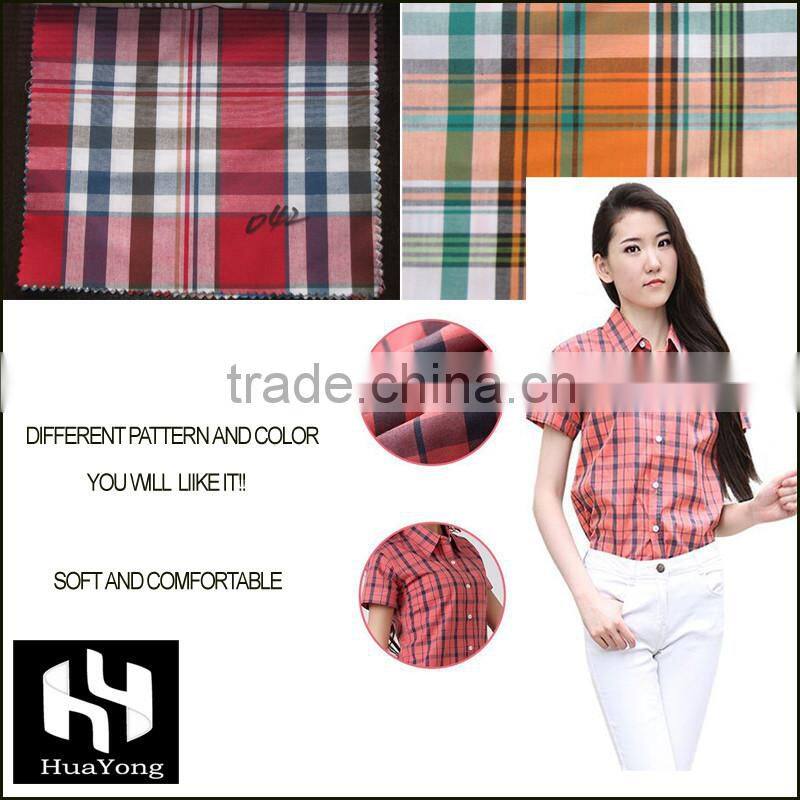 China wholesale 16s*16s yarn dyed checked fabric shirt fabric name of textile industries