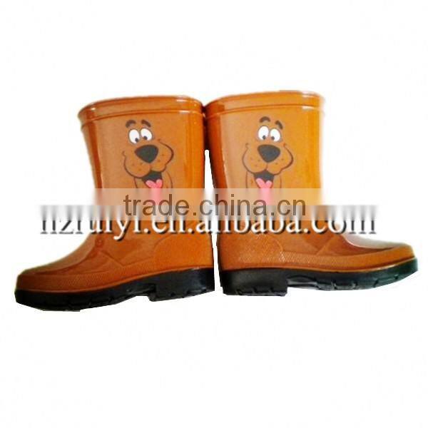cheap kids fashionable girls plastic construction pvc rain boots