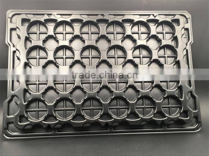 Plastic wine bottle tray