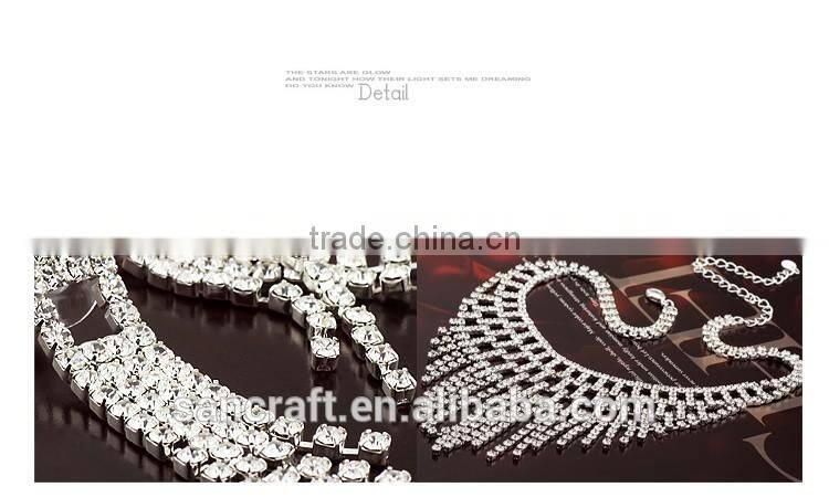 beautiful customized crystal silver bridal jewelry set